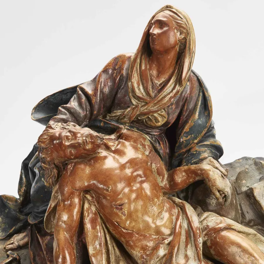 obrazek 3 Rzeźba przedstawiająca Marię Magdalenę trzymającą ciało Chrystusa po ukrzyżowaniu - XVIII