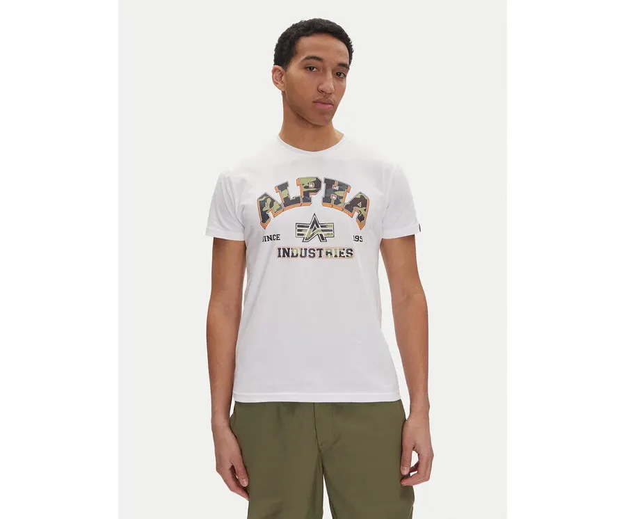 obrazek 1 Alpha Industries T-Shirt Small Logo 146511 Biały Regular Fit