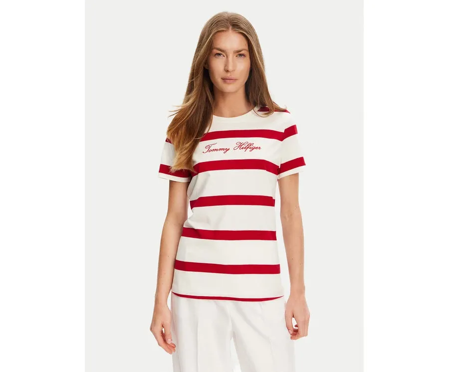obrazek 1 Tommy Hilfiger T-Shirt Script WW0WW45746 Czerwony Regular Fit