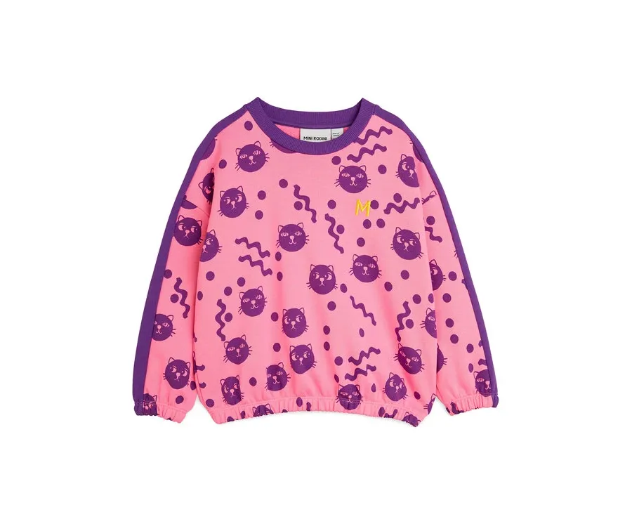obrazek 1 MINI RODINI Bluza Squiggly Cats 2512012228 Różowy Regular Fit