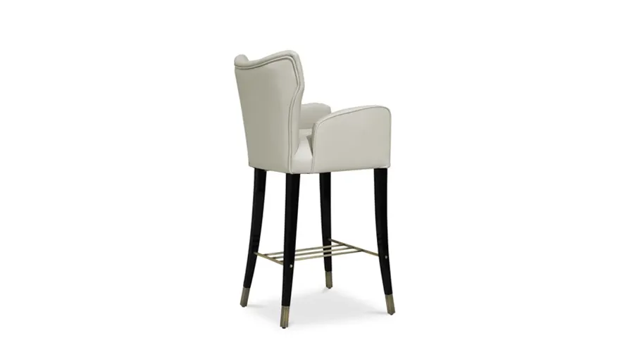 obrazek 5 Skórzane białe portugalskie krzesło barowe