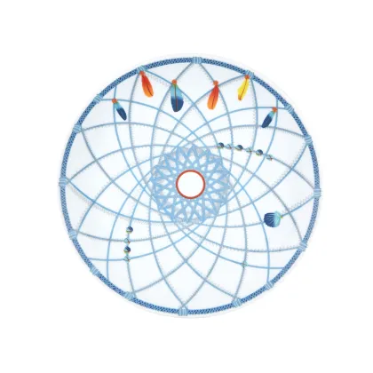 Zdjęcie Duży talerz na chleb i masło Atrapasueños z porcelany z ozdobnym motywem geometrycznym - Vista Alegre