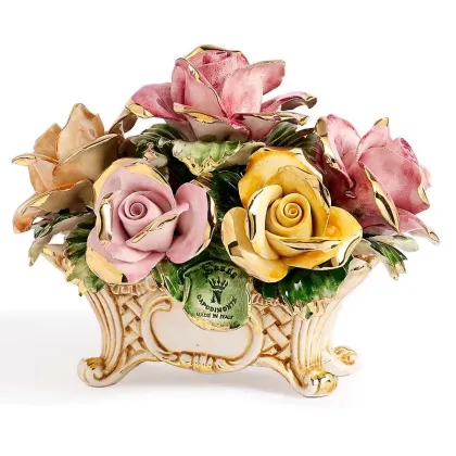Picture Luxurious ceramic decorative basket with roses