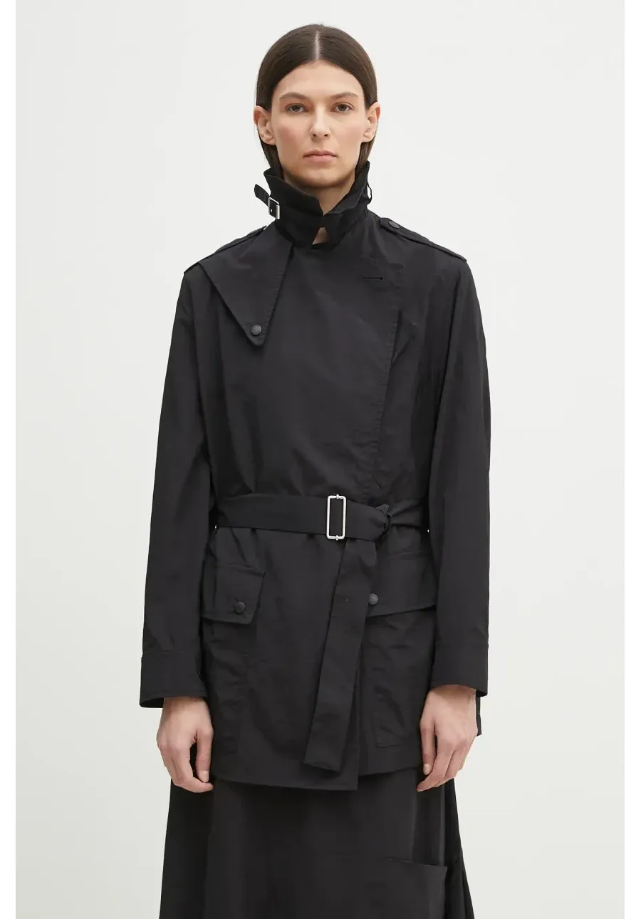 obrazek 1 Kenzo płaszcz damski kolor czarny przejściowy niezapinany FF52MA2269OK.99