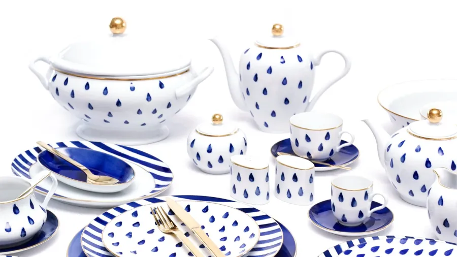 obrazek 16 Ekskluzywna zastawa z portugalskiej porcelany dla 12 osób - Porcel