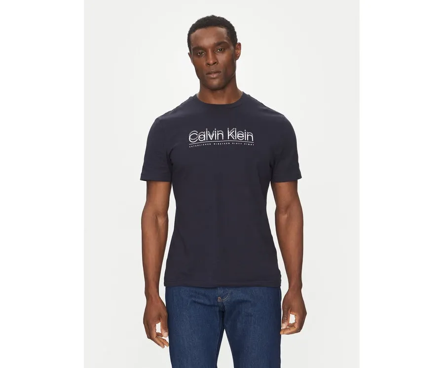 obrazek 1 Calvin Klein T-Shirt Double Logo K10K114149 Granatowy Regular Fit
