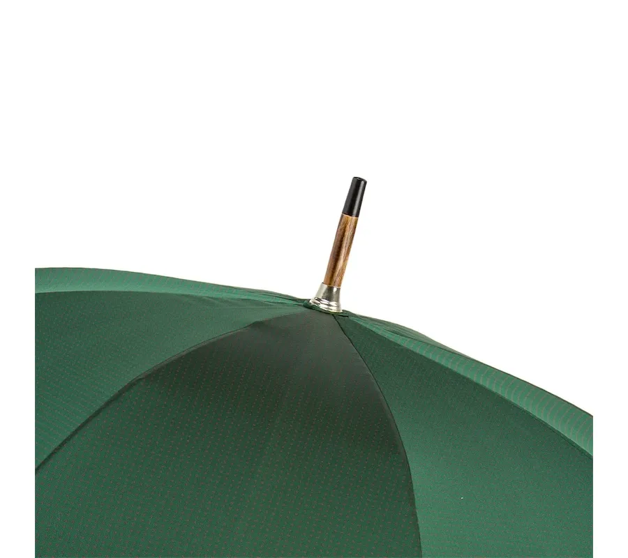 obrazek 8 Stylowy ciemnozielony parasol męski w czerwone drobne kropki z rączką z kasztanowca - Pasotti