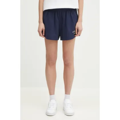 Zdjęcie Sporty & Rich szorty bawełniane Faubourg Disco damskie kolor granatowy z nadrukiem high waist SH037517619BL32