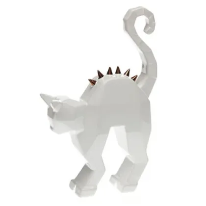 Zdjęcie Awangardowa ozdobna statuetka przestraszonego kota - Byfly