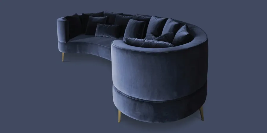 picture 2 Stylish sofa with velvet cushions - Ottiu
