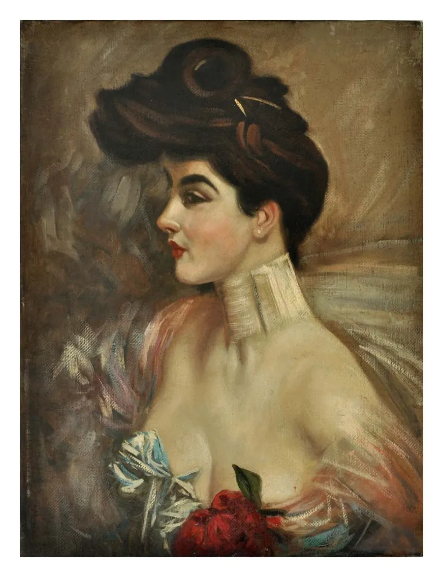 obrazek 2 Portret szlachcianki, technika olejna na płótnie, 60x50 cm - Ciro De Rosa
