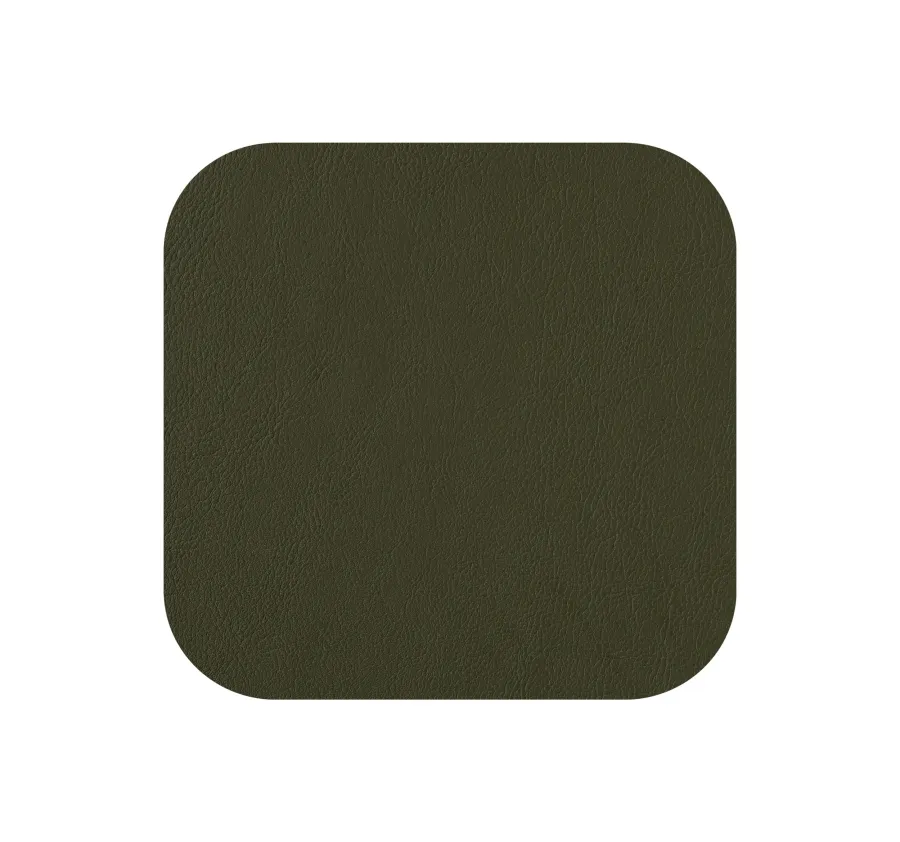 obrazek 3 Skórzana kwadratowa podkładka na stół w kolorze musztardowym i oliwkowym