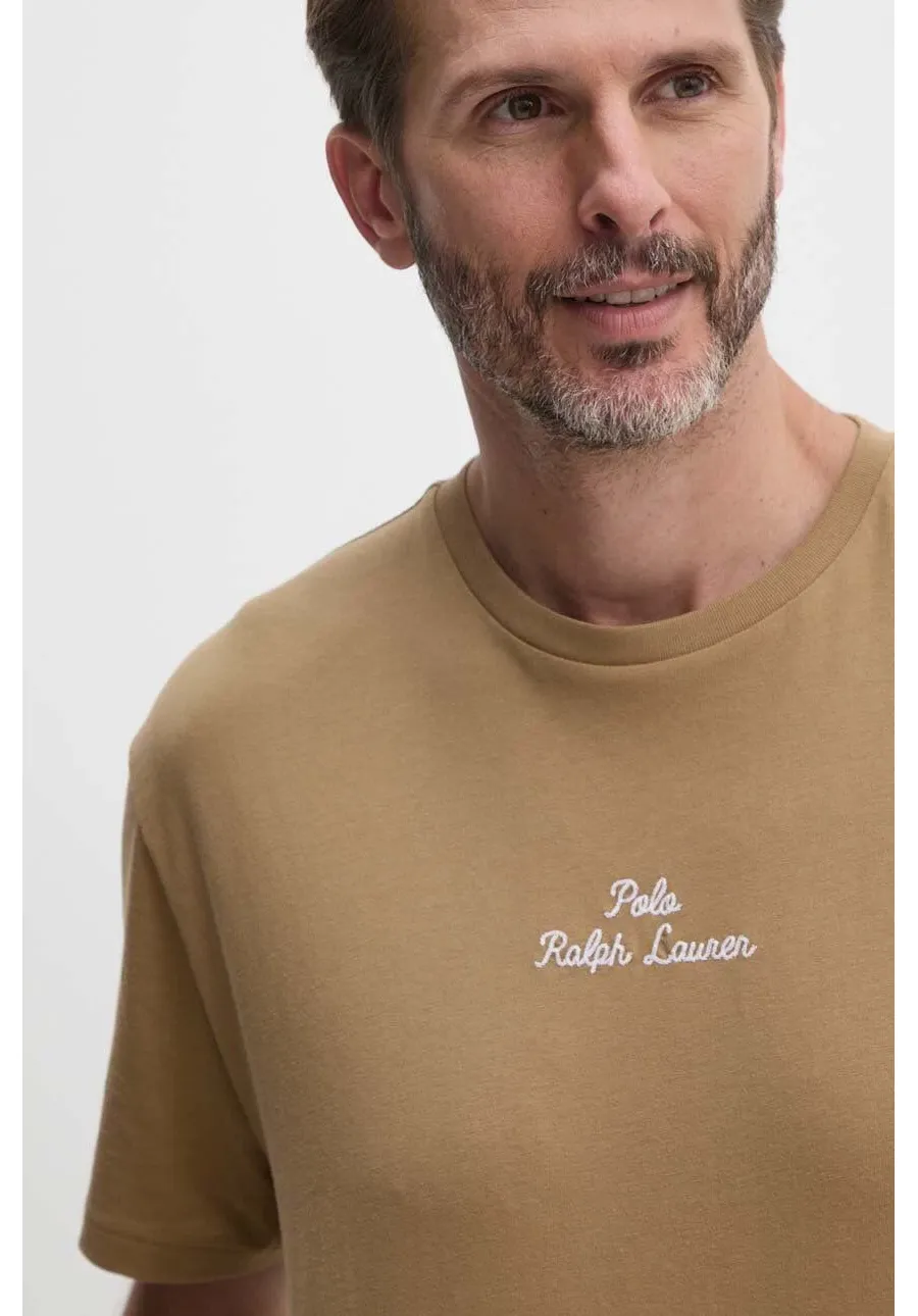 obrazek 1 Polo Ralph Lauren t-shirt bawełniany męski kolor brązowy gładki