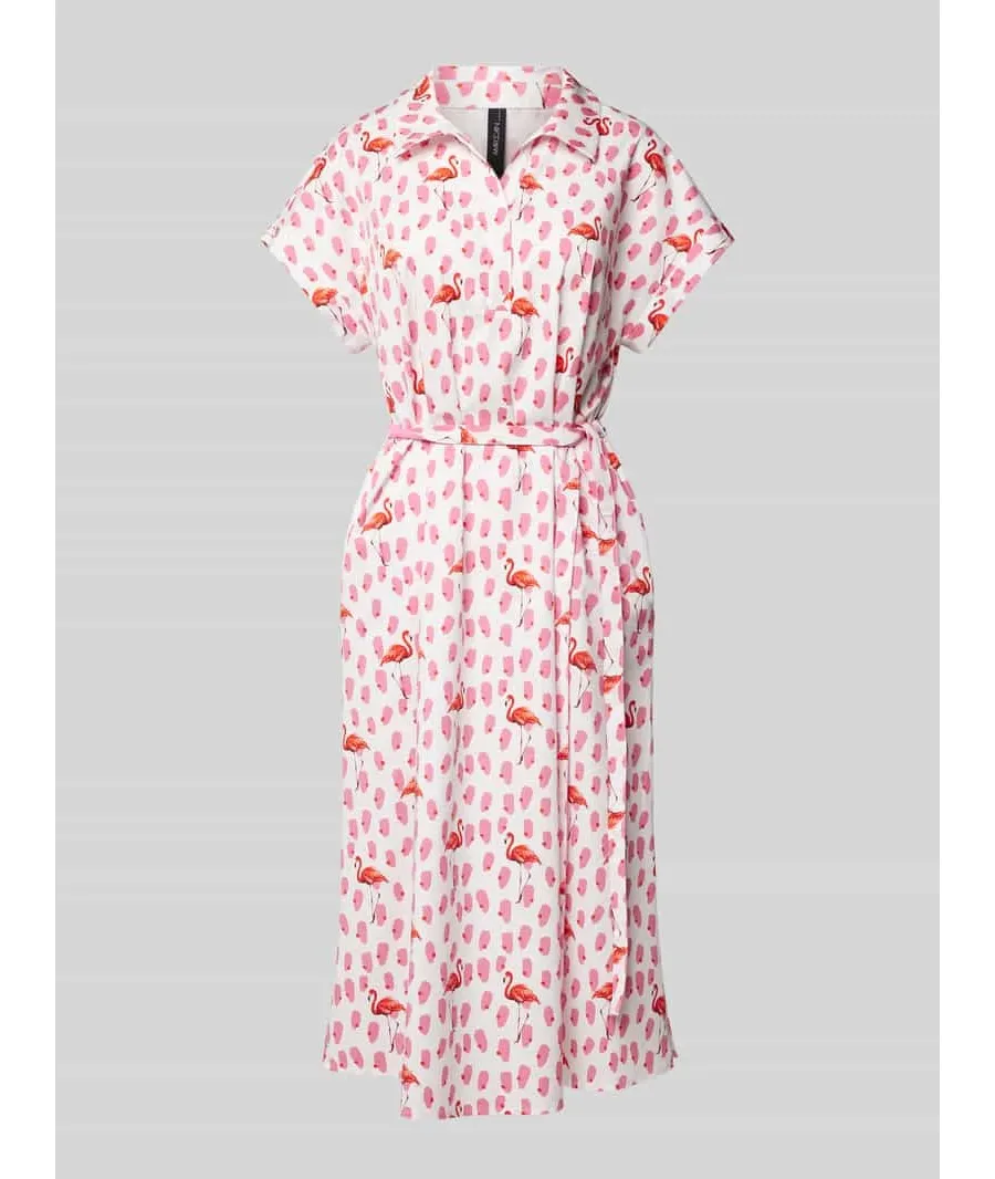 obrazek 1 Sukienka midi z wykładanym kołnierzem