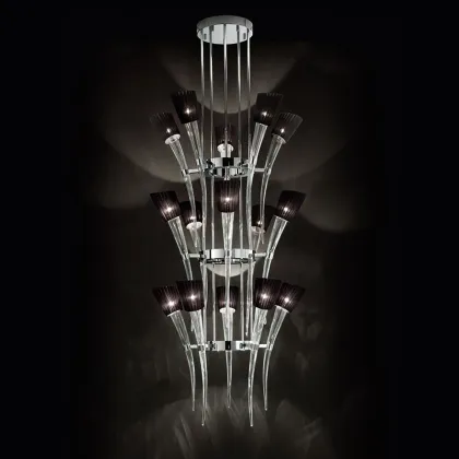 Zdjęcie Nowoczesny 3-poziomowy żyrandol LC160/5+5+5 z 15 abażurami