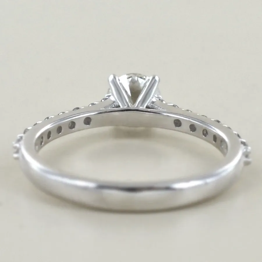 obrazek 6 Wyjątkowy pierścionek Solitaire z pół karatowym diamentem i brylantami na trzpieniu