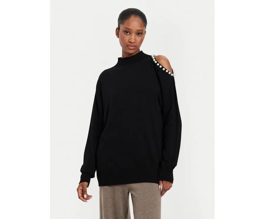 obrazek 1 Kontatto Sweter 3M0179 Czarny Regular Fit