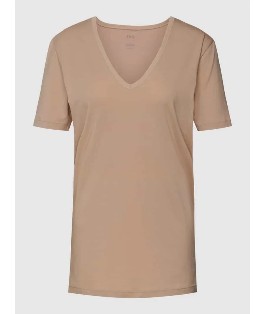 obrazek 1 T-shirt o kroju Slim Fit z dekoltem w serek