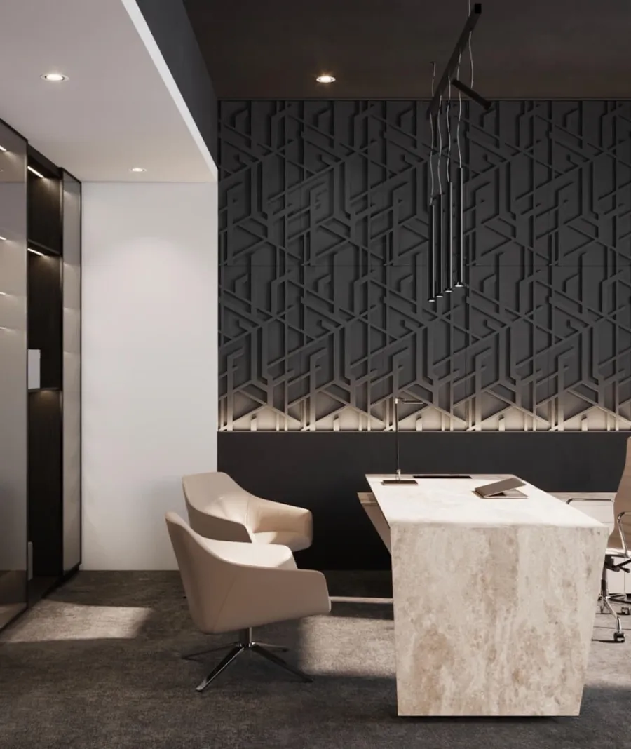 obrazek 1 120x60 cm VT - PB27 (B8 antracyt) Kor - panel dekor 3D beton architektoniczny