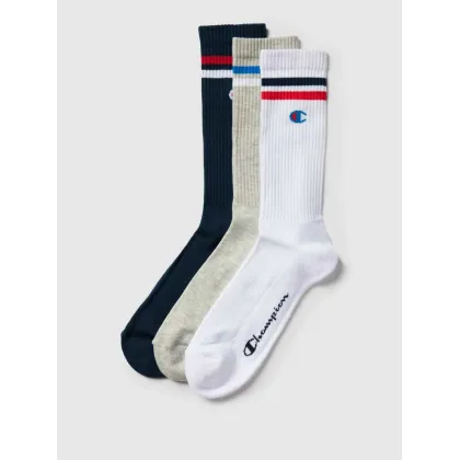 Zdjęcie Skarpety z paskami w kontrastowym kolorze w zestawie 3 szt. model ‘Crew Socks’
