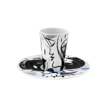 Zdjęcie Porcelanowa filiżanka do kawy ze spodkiem w stylu nowoczesnym