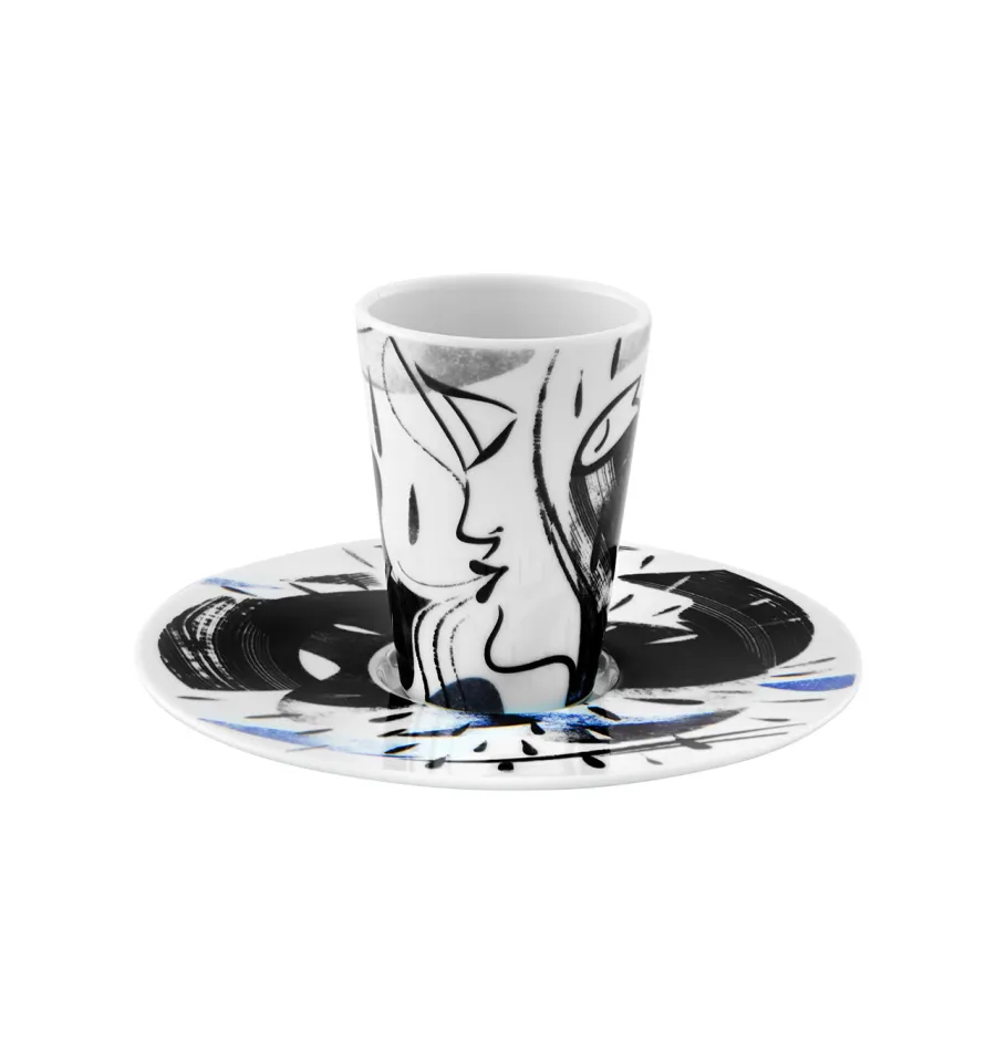 obrazek 1 Porcelanowa filiżanka do kawy ze spodkiem w stylu nowoczesnym