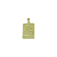 Picture Gold medallion with blood type, dimensions 25x15mm.