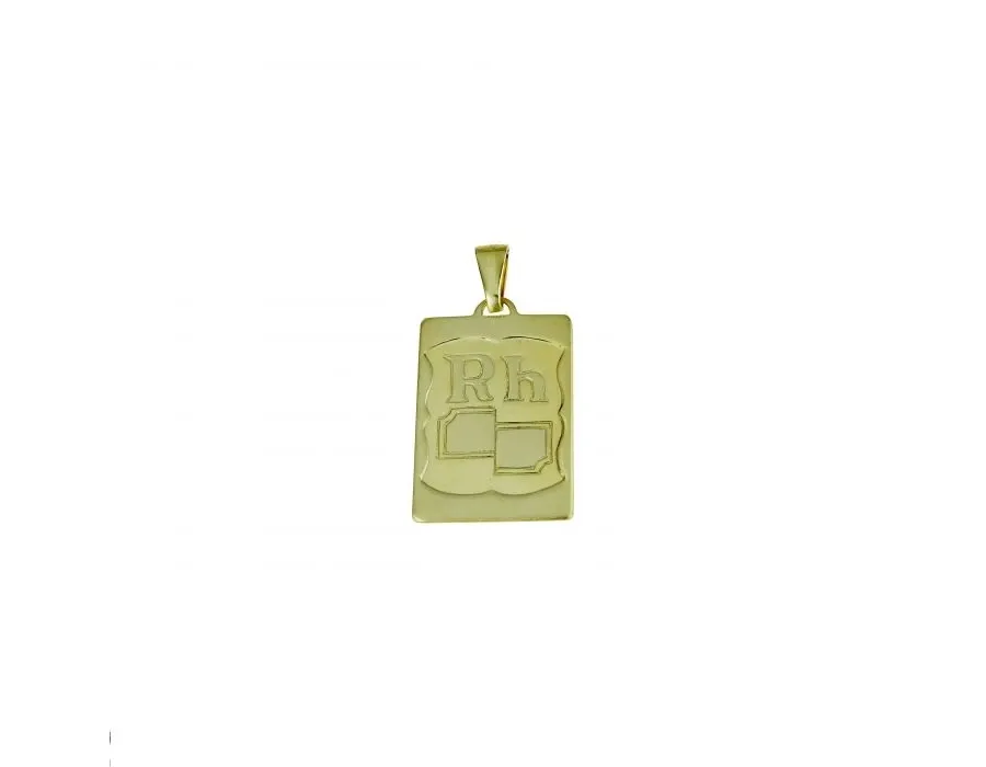 obrazek 1 Złoty medalik z grupa krwi wym.25x15mm.