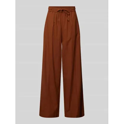 Zdjęcie Spodnie lniane z szeroką nogawką z przeszytym kantem model ‘Leena’