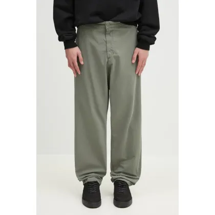 Zdjęcie Carhartt WIP spodnie bawełniane Calder Pant męskie kolor zielony proste I033128.1YFGD