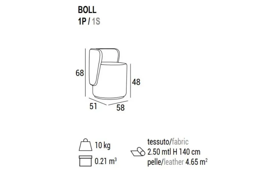 obrazek 7 Włoski fotel Boll w wielu wariantach wykończeniowych