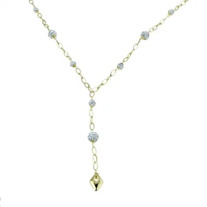 Zdjęcie Kobiecy choker z rombowymi kulami z żywicy cm.45