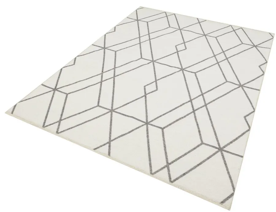 obrazek 7 Biało szary dywan geometryczny z serii Boucle