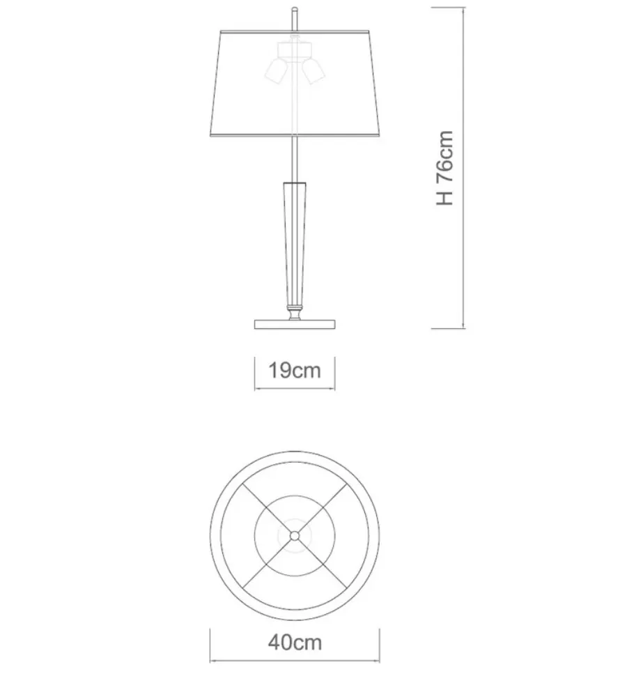 obrazek 3 Stylowa lampa stołowa ze stożkowym elementem szklanym i abażurem z tkaniny – Il Paralume Marina