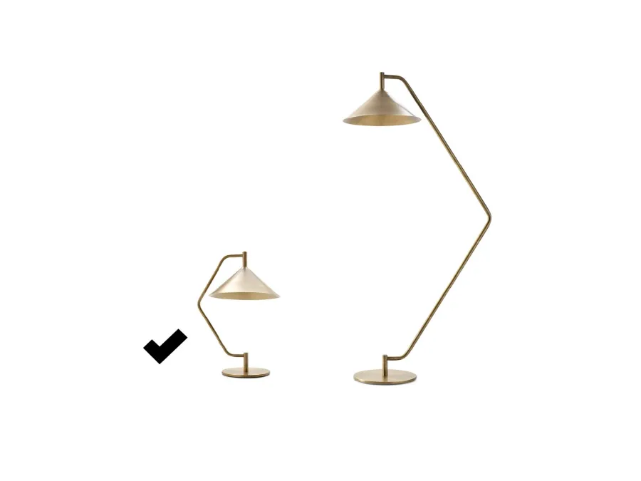 obrazek 1 Lampa stołowa Flash - mosiądz ze stożkowym kloszem - Ulivi Salotti