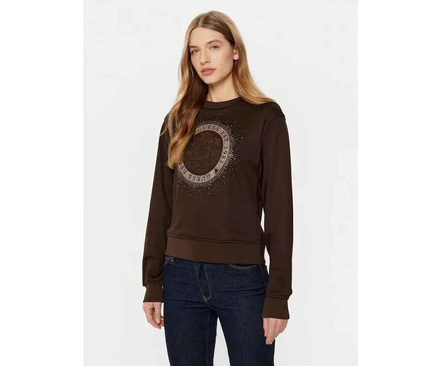 obrazek 1 Guess Bluza W5RQ05 K7EX1 Brązowy Regular Fit