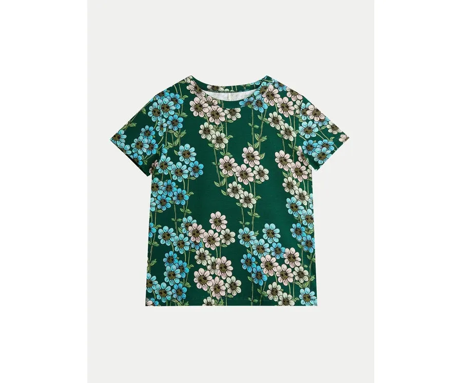 obrazek 1 Mini Rodini T-Shirt Daisys 2472013575 Zielony Regular Fit MINI RODINI