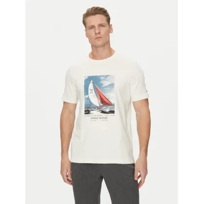 Zdjęcie Tommy Hilfiger T-Shirt Color Photo Print MW0MW38615 Beżowy Regular Fit