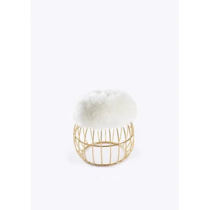 Picture Luxurious stool with a real sheepskin seat - Ottiu brand