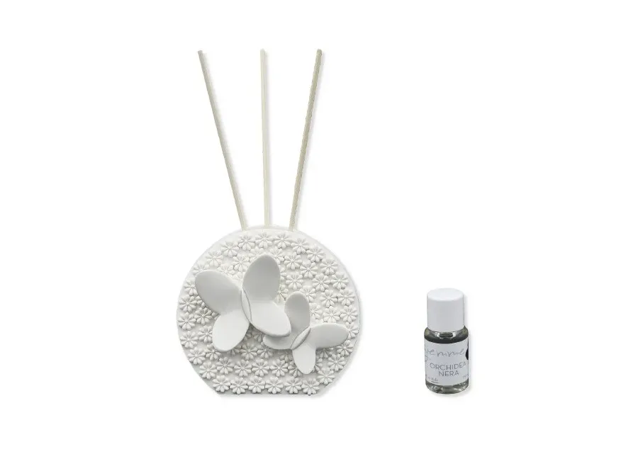 obrazek 1 Dyfuzor z motylami na tle kwiatów oraz perfumy czarna orchidea 15 ml