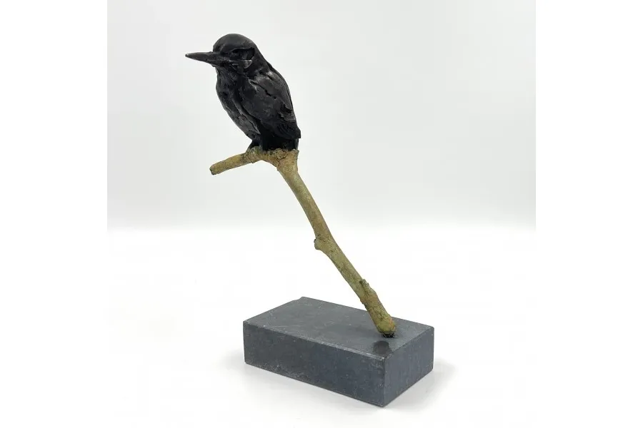 obrazek 1 Stylowa figurka "Zimorodek na małej gałęzi" - fantastyczna ozdoba z brązu na prezent