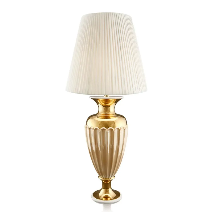 picture 1 Ceramic table lamp in a pearl finish - Ahura