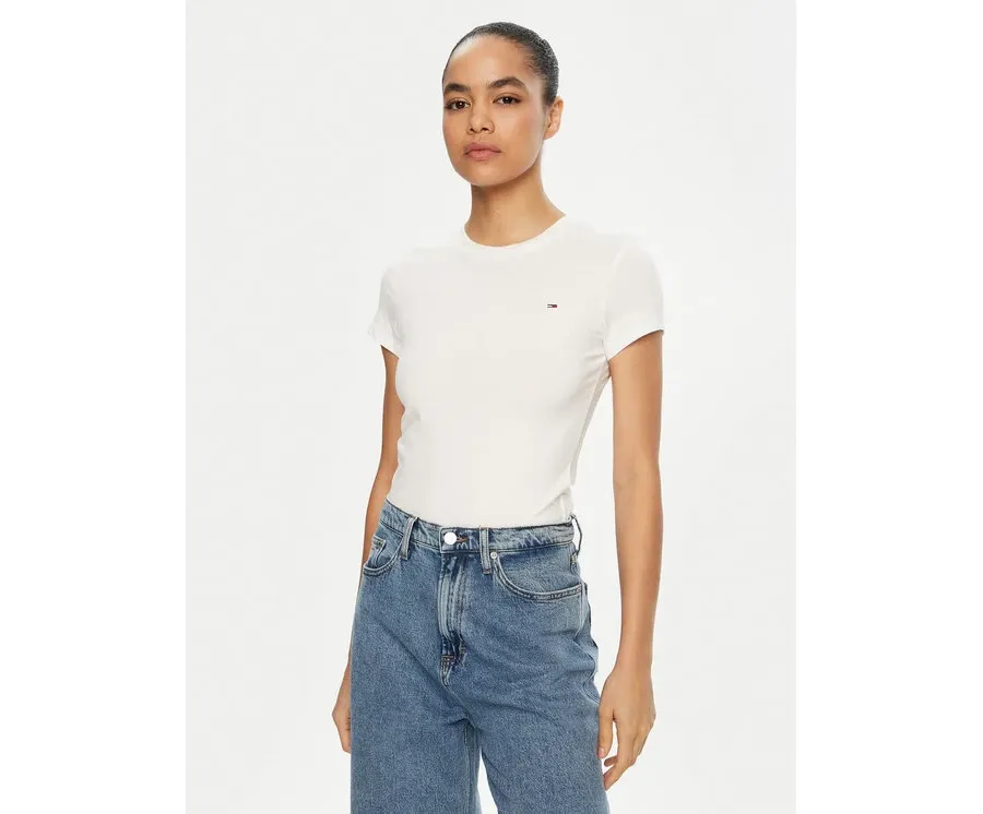 obrazek 1 Tommy Jeans T-Shirt DW0DW20459 Biały Slim Fit