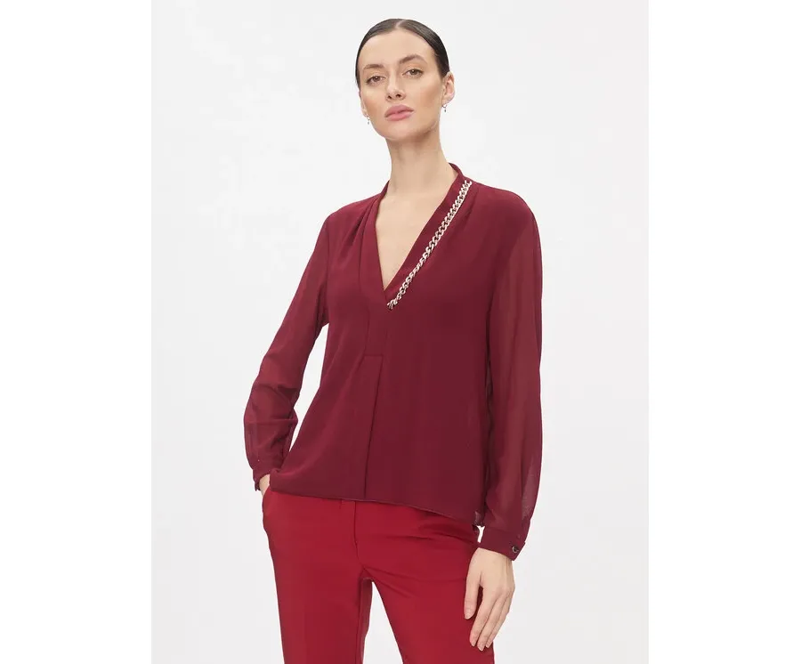 obrazek 1 Rinascimento Bluzka CFC0116133003 Bordowy Regular Fit