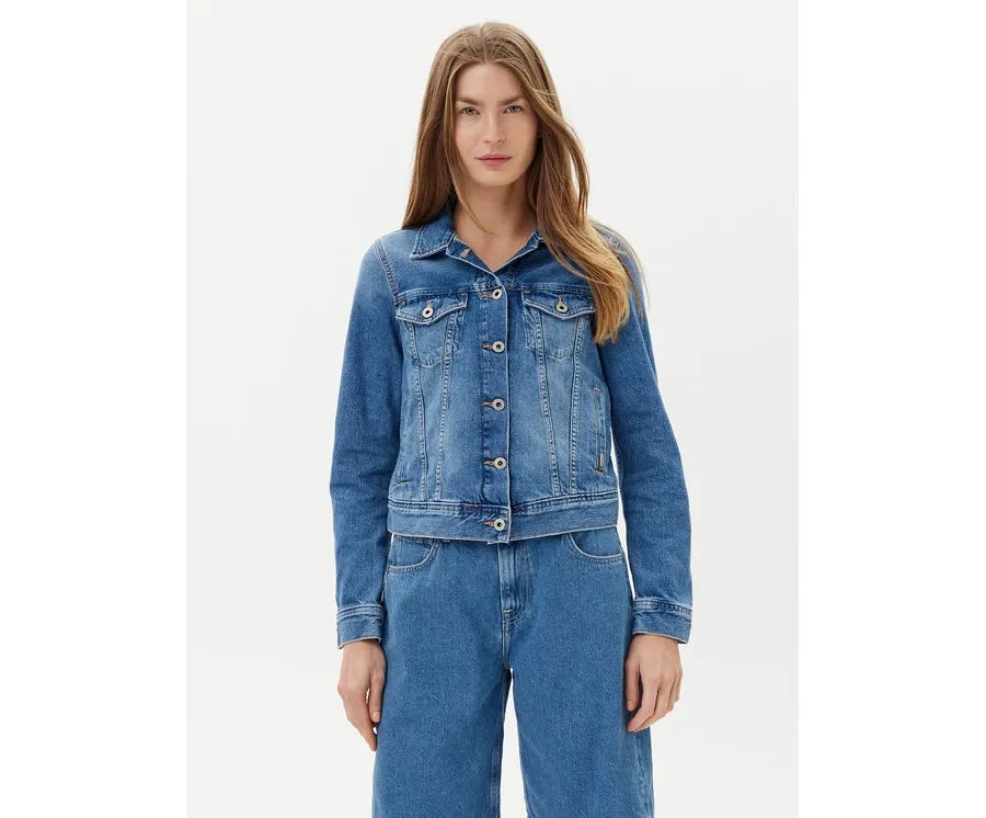 obrazek 1 Pepe Jeans Kurtka jeansowa PL402430 Niebieski Slim Fit