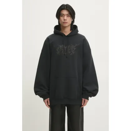Zdjęcie VETEMENTS bluza Drip Metal Oversized męska kolor czarny z kapturem z nadrukiem UA66HD730B