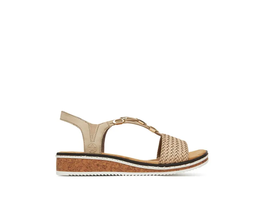 obrazek 1 Rieker Sandały V3662-62 Beżowy