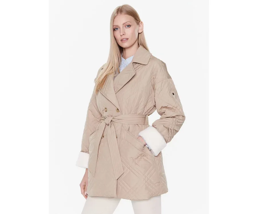 obrazek 1 Tommy Hilfiger Kurtka przejściowa Quilted WW0WW37268 Beżowy Loose Fit