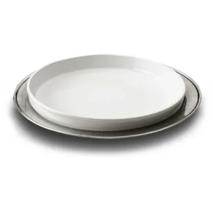 Zdjęcie Przepiękna taca z pewteru z ceramicznym serwerem