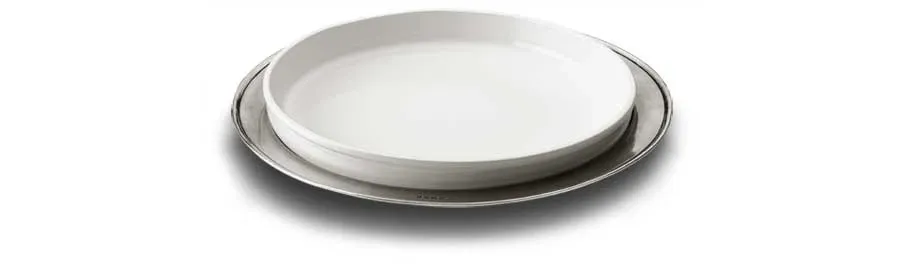 obrazek 1 Przepiękna taca z pewteru z ceramicznym serwerem